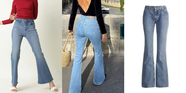 Boot cut mid rise jeans